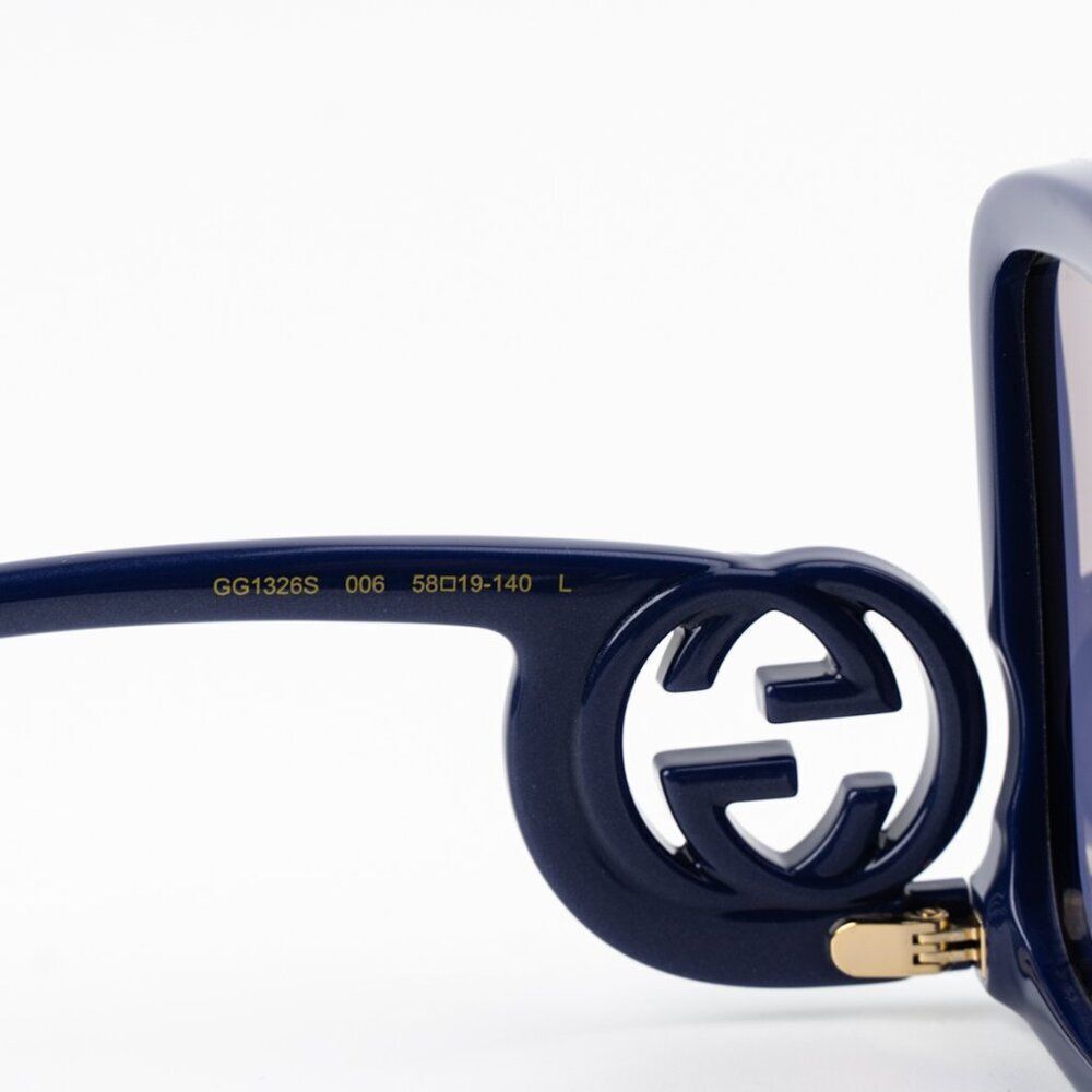 NEW Gucci GG1326S 006 Violet Silver Mirror Oversized Square Women Sunglasses - Picture 8 of 10